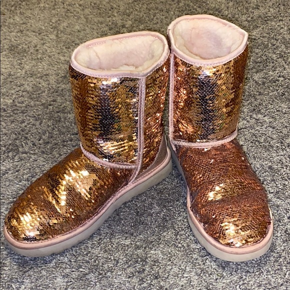 rose gold sequin ugg boots